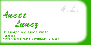 anett luncz business card